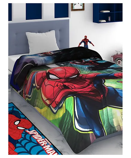 Athom Living 300 GSM Marvel Spiderman Kid's Cotton Comforter - Multicolor 