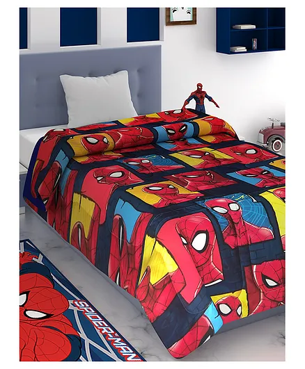 Athom Living 300 GSM Marvel Spiderman Kid's Cotton Comforter - Multicolor 