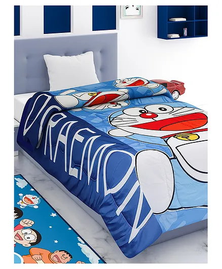 Doraemon 300 GSM Comforter Single Size - Blue  