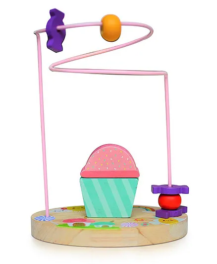 Little Jamun Cupcake Bead Maze & Stacker Mutlicolor - 9 Piece  