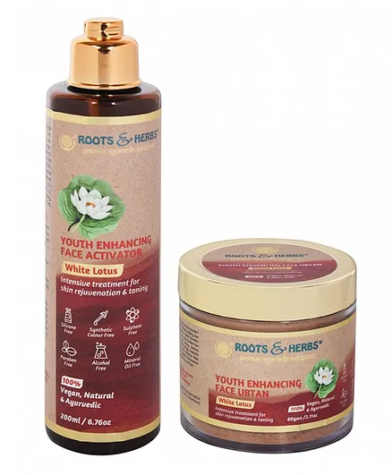 Roots And Herbs White Lotus Youth Enhancing Face Kit - 200 ml