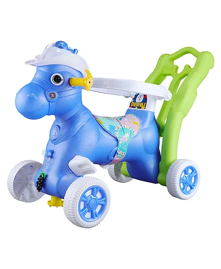 PIONEER 2 in 1 Derbi Horse Baby Rocker Cum Ride On - Blue