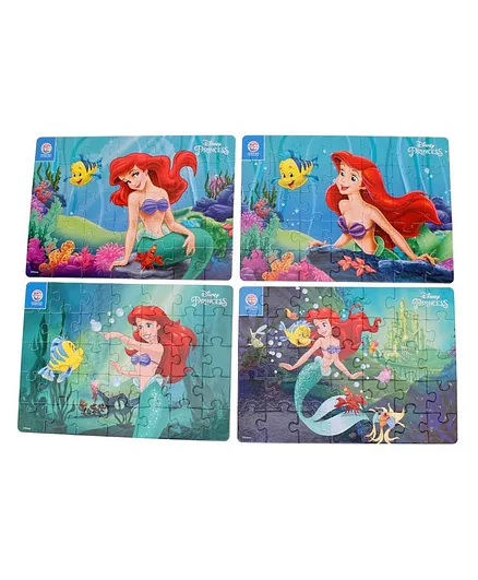 Disney Princess Ariel 4-In-1 Jigsaw Puzzle Multicolor - 140 Pieces