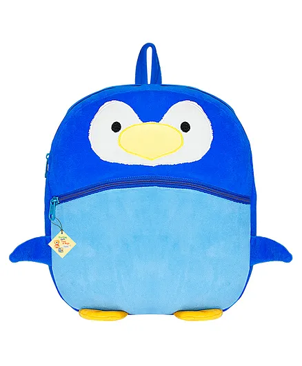 Frantic Velvet Penguin School Bag Blue - 12 Inches