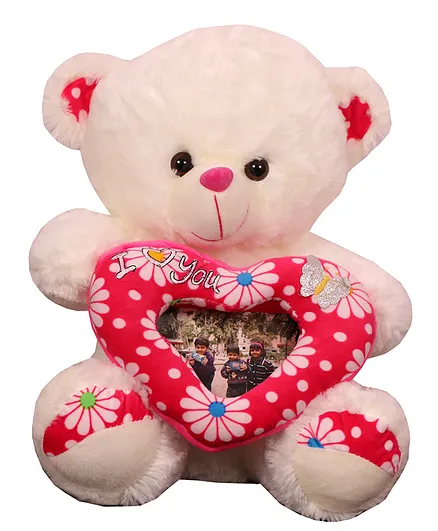 Chocozone Premium Quality Teddy Bear With Heart Shape Photo Frame Soft Toy Pink - Height 45 cm