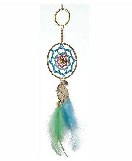 Rooh Dream Catcher Pastel Keychain Handmade Hangings for Positivity - Green & Blue