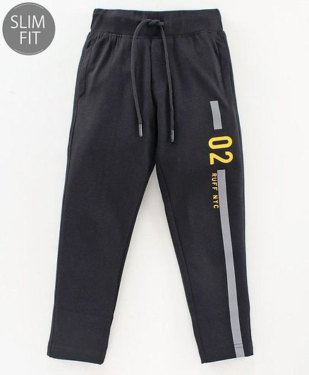 Ruff Full Length Joggers Text Graphic - Black