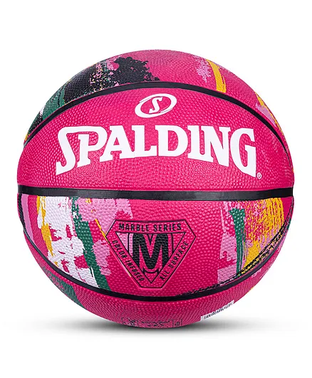 SPALDING Marble Rubber Basketball Size 6 - Pink