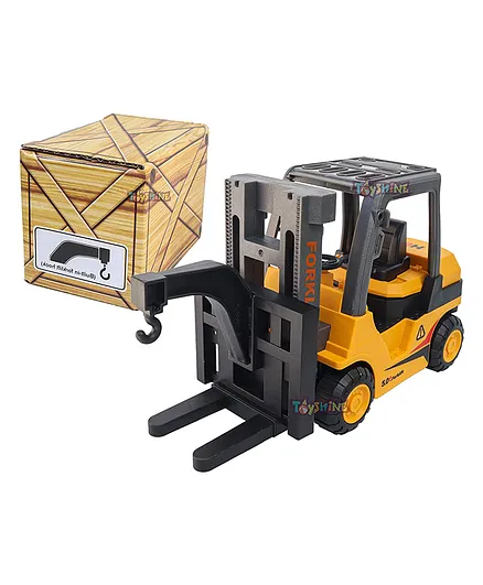 Toyshine Friction Powered And Manual Lifting Truck With Cargo  Yellow 