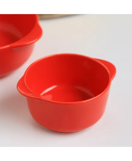 Nestasia 1 Piece Ceramic Baking Bowl Solid Color - Red