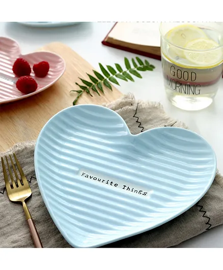 Nestasia 1 Piece Ceramic Heart Starter Plate - Blue