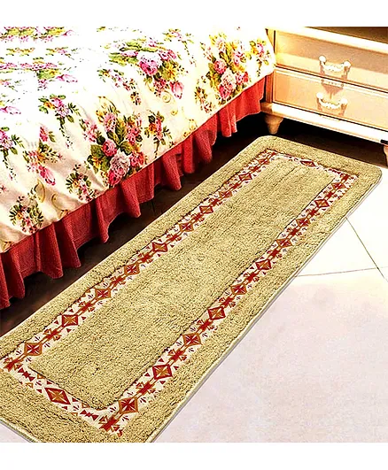 Saral Home Soft Cotton & Canvas Printed Multi Purpose Runner - Beige
