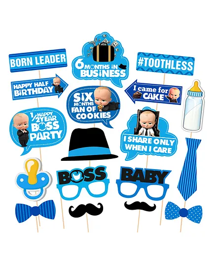 Zyozi Half Birthday Photo Booth Props Blue 18 Pieces Online In India Buy At Best Price From Firstcry Com