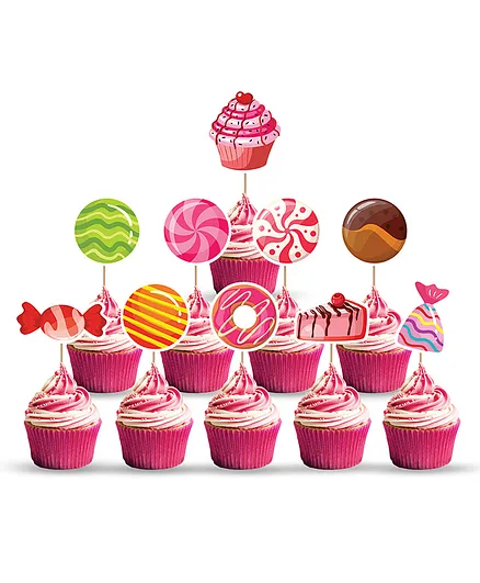 Zyozi Lollipop Cupcake Toppers Pink Pack Of 10 Online In India Buy At Best Price From Firstcry Com