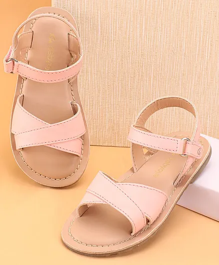 Babyoye Sandals With Velcro Closure - Light Pink
