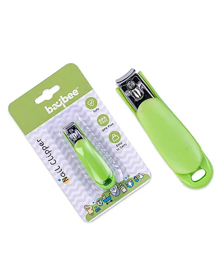BAYBEE Nail Clipper Cutter With Skin Guard Nail Cutter Pack of 2 - Green