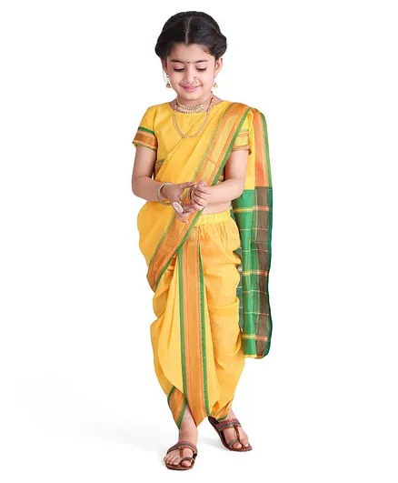 Buy Babyhug Half Sleeves Blouse And Zari Bordered Nauvari Saree - Mustard for Girls (4-5 Years) Online in India, Shop at - 10455834 Buy Babyhug Half Sleeves Blouse And Zari Bordered Nauvari Saree - Mustard for Girls (4-5 Years) Online in India, Shop at - 10455834