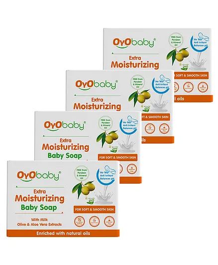 Oyo Baby Gentle Baby Soap Bathing Bar Pack of 4 - 75 gm Each Online in  India, Buy at Best Price from  - 10463367