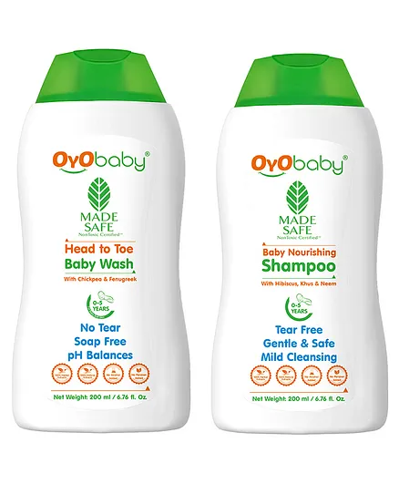Oyo Baby Shampoo and Daily Moisturising Bath Pack of 2 - 200 ml Each