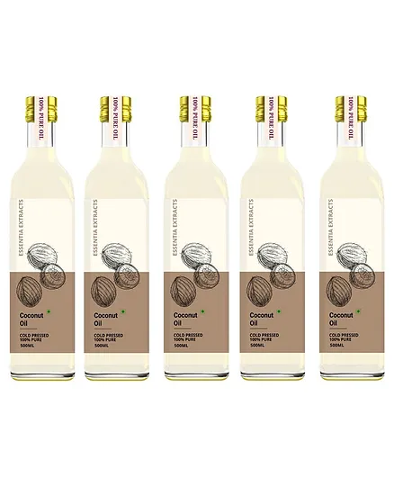 Essentia Extracts Cold-Pressed Coconut Oil (500ml) Pack of 5 - 2500 ml