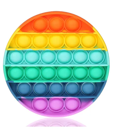 OPINA Round Shape Pop Bubble Stress Relieving Silicone Pop It Fidget Toy - Multicolour