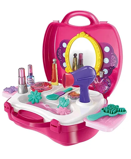 OPINA Makeup Suitcase Beauty Kit Set Pretend Play - Pink