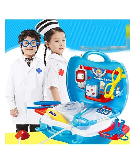 ADKD Doctor Pretend Play Set of 19 Pieces - Blue