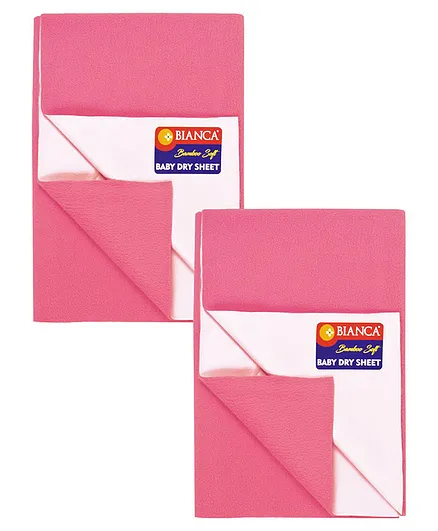 Bianca Waterproof & Breathable Bamboo Feel Baby Dry Sheet & Mattress Protector Medium Pack of 2 - Pink