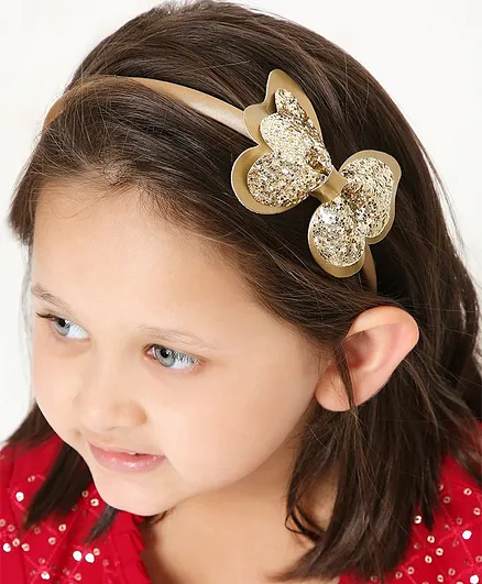 Aye Candy Glitter Butterfly Detailing Hair Band - Brown
