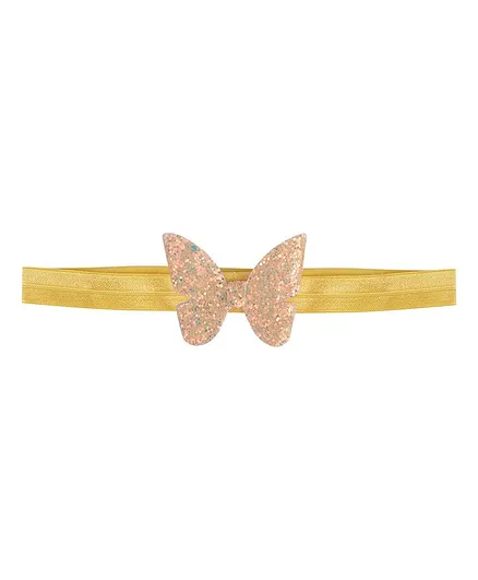 Aye Candy Glitter Detailing Butterfly Head Band - Yellow