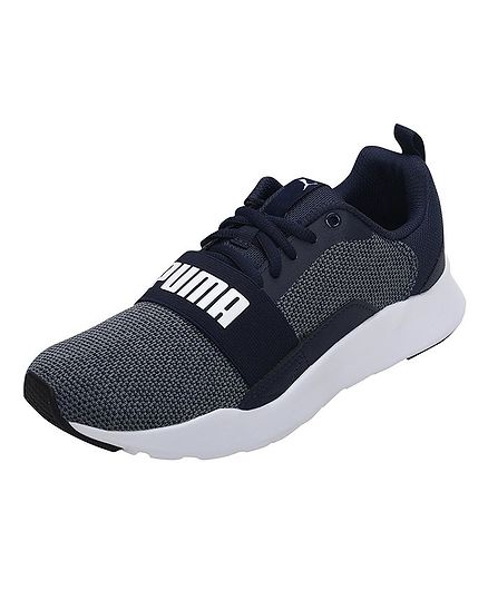 PUMA Wired Knit Jr Lace Up Casual Shoes - Blue & White