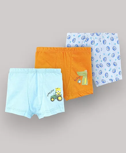 Chicita Boxers Animal Print Pack of 3 - Orange Sky Turquoise