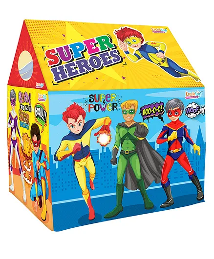 Krocie Toys Tent House With LED Lights & Super Heroes Print - Multicolor