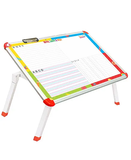 Krocie Toys Multipurpose Foldable Table with Attached Clip Board - White