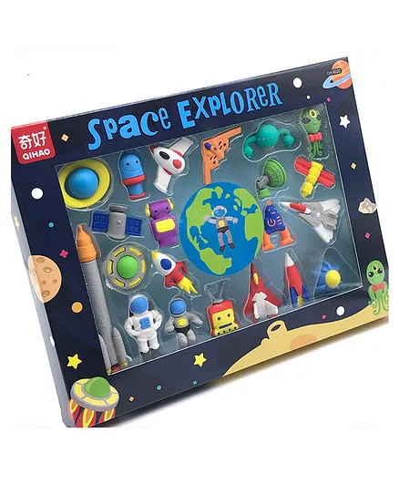 SVE Space Explorer Erasers Pack of 17 - Multicolour