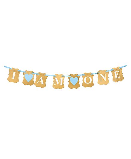 Pikaboo First Birthday Party Banner - Blue 