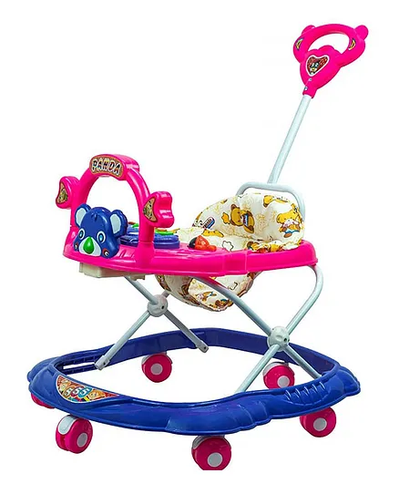 Awesome Play Activity Musical Walker with Adjustable Height and Toy Bar - Pink Blue
