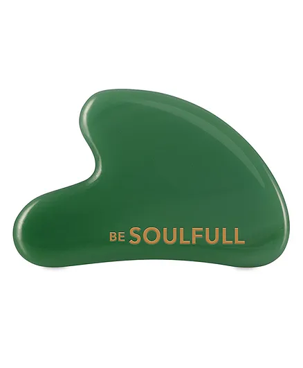 Be Soulfull Gua Sha Natural Jade Face Massaging Stone - Green 