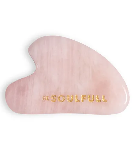 Be Soulfull Gua Sha Natural Quartz Face Massaging Stone - Pink