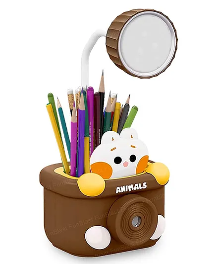 FunBlast Rechargeable LED Table Lamp With Pen Holder and Sharpener - Multicolour