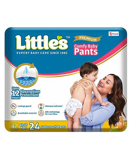 Little's Comfy Baby Pants Diapers Extra Large Size with Wetness Indicator and...