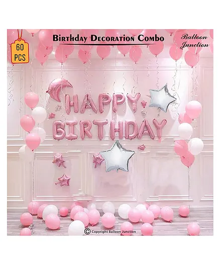 Balloon Junction Theme Birthday Party Decoration with Star Foil - 60 Pieces