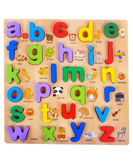 SANJARY Wooden Capital and Small Letters Educational Puzzle Multicolor - 26 Pieces