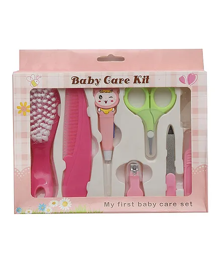 Koochie Koo Portable Baby Care Grooming Kit Pack of 8 - Pink