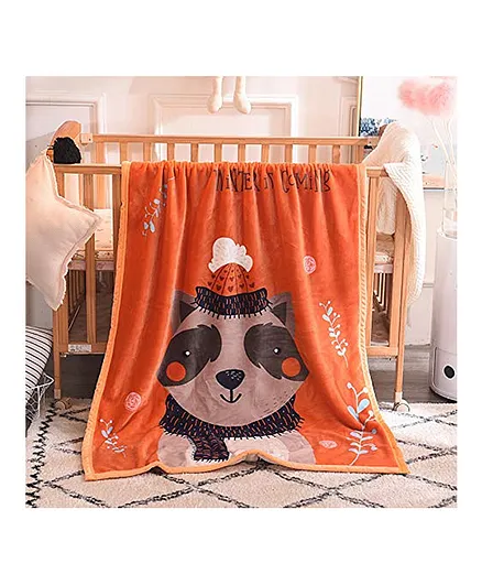 Koochie Koo Fleece All Season Blanket Panda Print - Orange