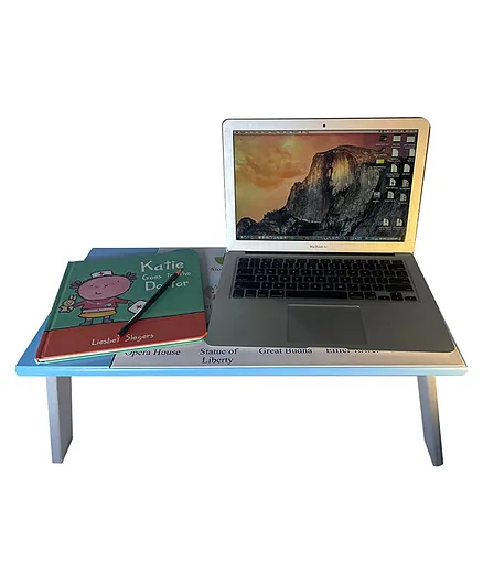 Kidoz World Theme Wooden Multipurpose Interchangeable Laptop Table - Blue