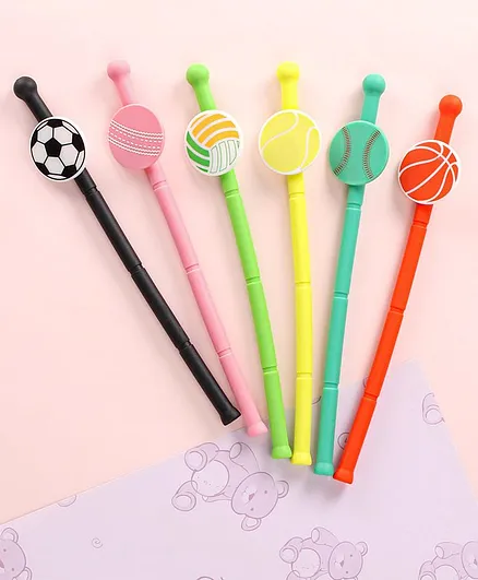 Ball Shaped Silicone Straw Multicolour - Pack of 6