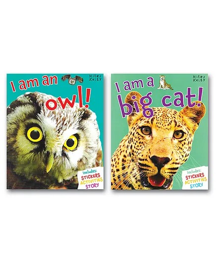 Encyclopedia Books for Kids I am an Owl & I am a Big Cat Pack of 2 Books- English