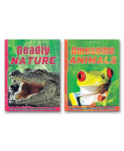  Encyclopedia Books Deadly Nature & Awesome Animals Pack of 2 Books - English