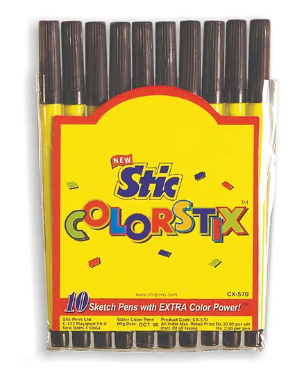 Stic Colorstix Sketch Pens Pack of 10 - Multicolour